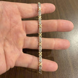 14k Yellow and White Gold 2cttw Diamond X Link Bracelet 7.5"