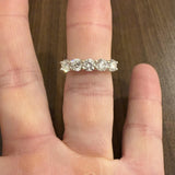 14k White Gold and 1.50cttw Five Diamond Vintage Ring Size 8