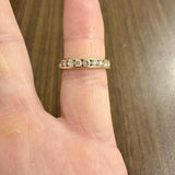 14k Yellow Gold and 1cttw Diamond Vintage 4mm Half Eternity Band Ring Size 6.5