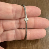 Hearts on Fire 18k White Gold 0.45ct Diamond Heavy Bangle Bracelet 6.25"