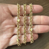 18k Yellow Gold 42.2g Heavy Circle Station Cable Link Chain Necklace Italy 24"