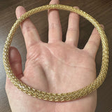 18k Yellow Gold 76g Solid Heavy Vintage Woven Mesh Necklace Italy 18"