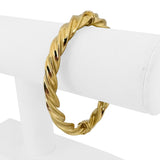 18k Yellow Gold 10.8g Vintage Milor Spiral Twisted Bangle Bracelet Italy 7"
