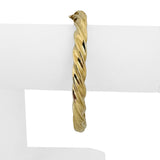 18k Yellow Gold 10.8g Vintage Milor Spiral Twisted Bangle Bracelet Italy 7"