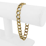 18k Yellow Gold 39g Solid Heavy Vintage Men's 10mm Curb Link Bracelet 9"