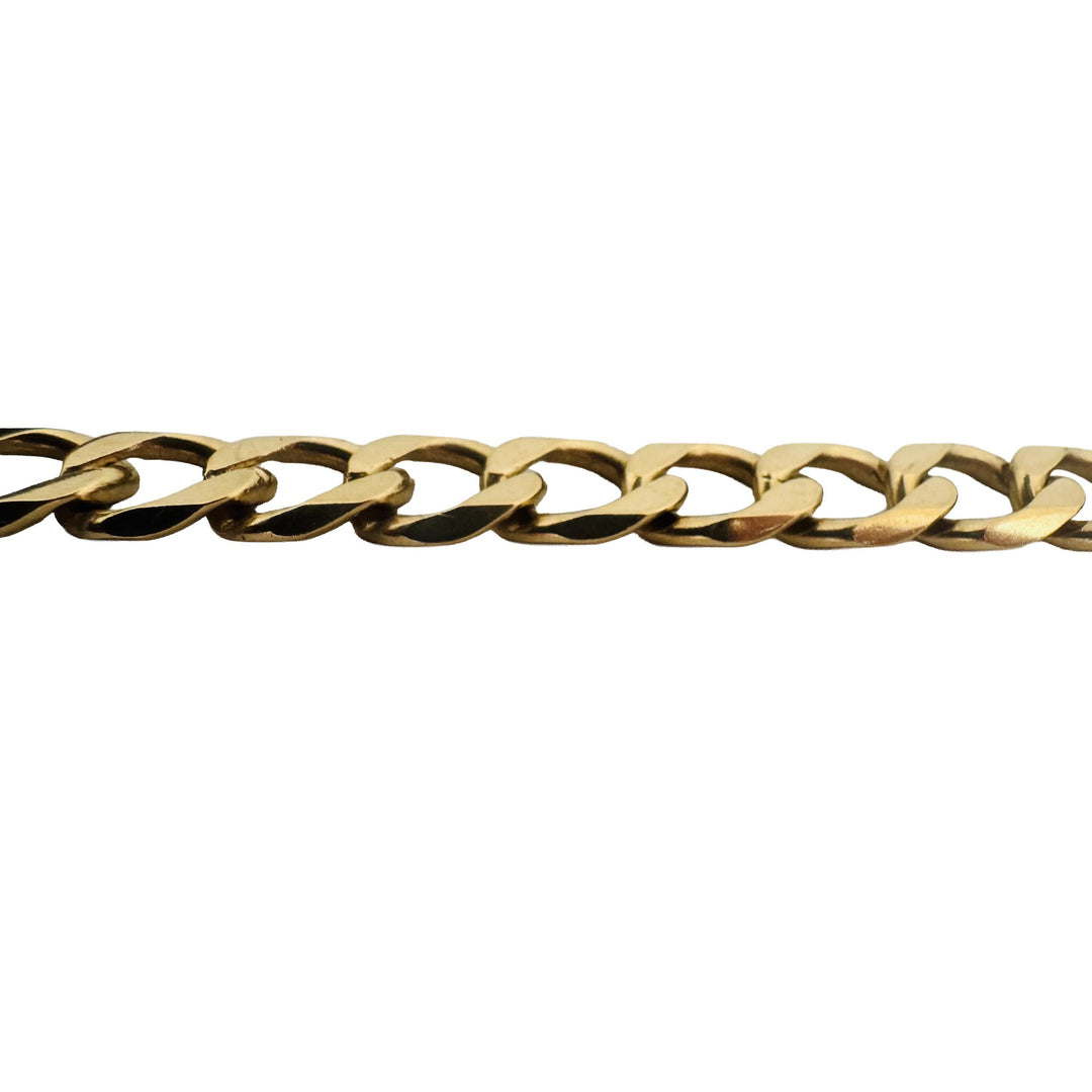 18k Yellow Gold 39g Solid Heavy Vintage Men's 10mm Curb Link Bracelet 9"