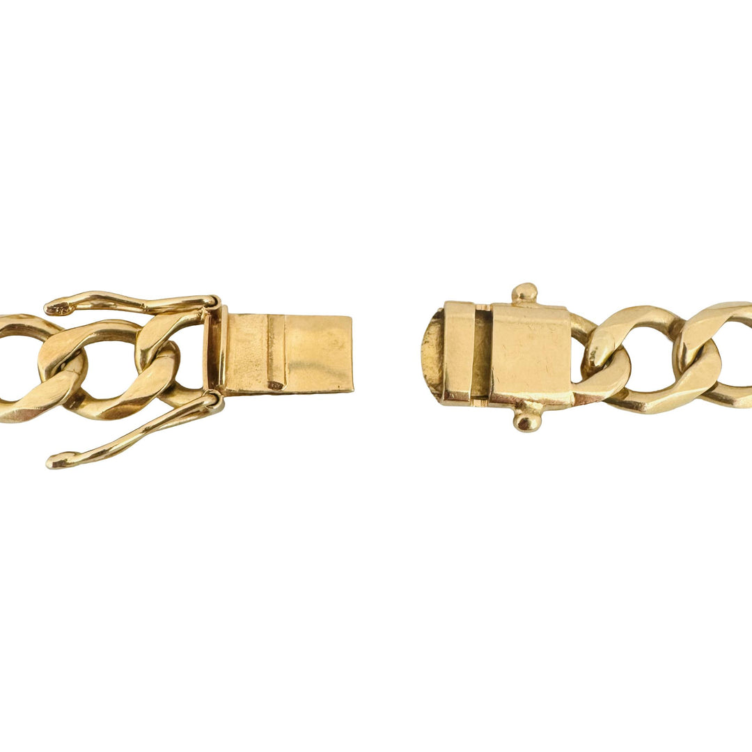 18k Yellow Gold 39g Solid Heavy Vintage Men's 10mm Curb Link Bracelet 9"