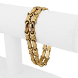 18k Yellow Gold 18.2g Ladies Vintage 15mm Fancy Link Bracelet Italy 7.5"