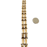 18k Yellow Gold 18.2g Ladies Vintage 15mm Fancy Link Bracelet Italy 7.5"