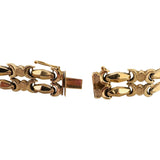 18k Yellow Gold 18.2g Ladies Vintage 15mm Fancy Link Bracelet Italy 7.5"