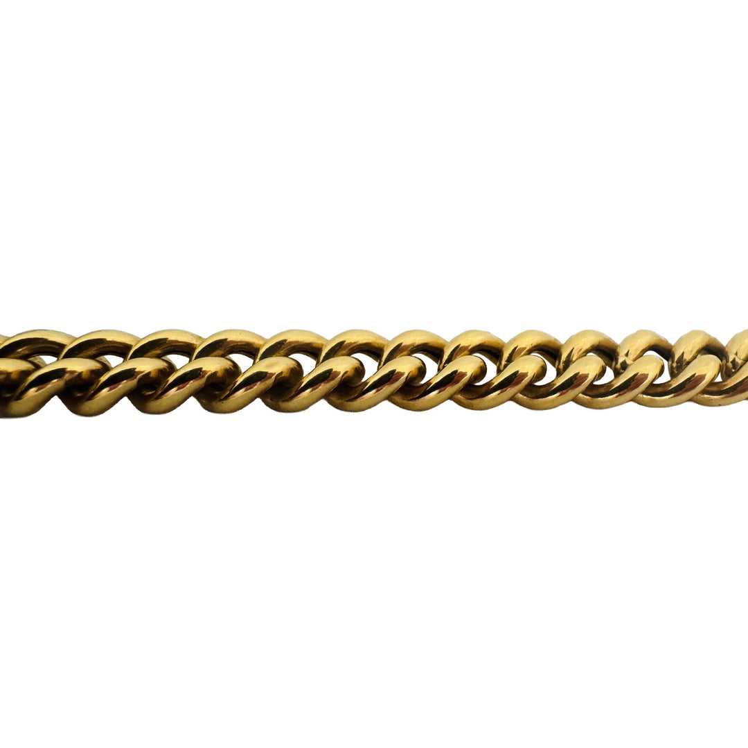 18k Yellow Gold 46.4g Heavy Thick Semi Solid Curb Link Chain Necklace Italy 18"
