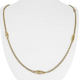 18k Yellow Gold 10g Vintage Long Curb Link Station Necklace Italy 31"