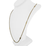 18k Yellow Gold 10g Vintage Long Curb Link Station Necklace Italy 31"