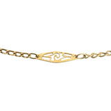 18k Yellow Gold 10g Vintage Long Curb Link Station Necklace Italy 31"