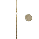 18k Yellow Gold 10g Vintage Long Curb Link Station Necklace Italy 31"