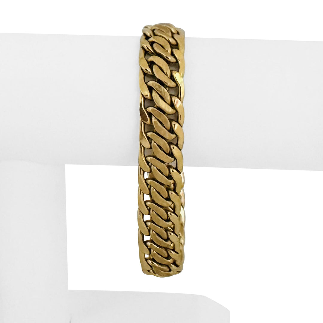 18k Yellow Gold 25g Ladies Vintage 13.5mm Fancy Link Bracelet Italy 8"