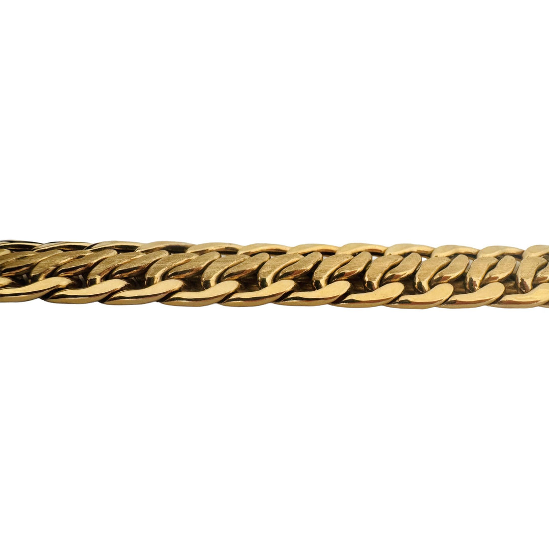 18k Yellow Gold 25g Ladies Vintage 13.5mm Fancy Link Bracelet Italy 8"