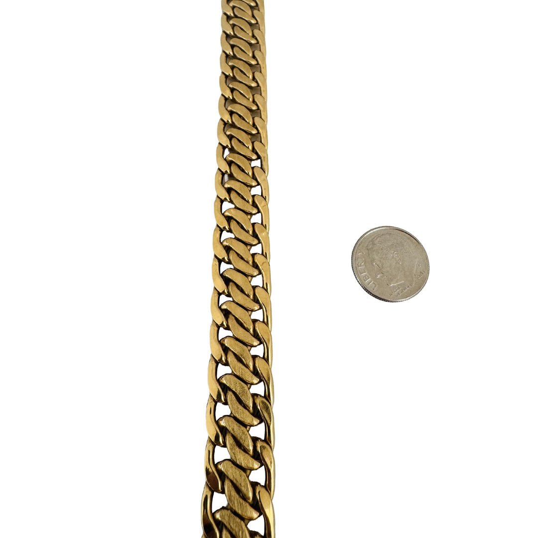 18k Yellow Gold 25g Ladies Vintage 13.5mm Fancy Link Bracelet Italy 8"