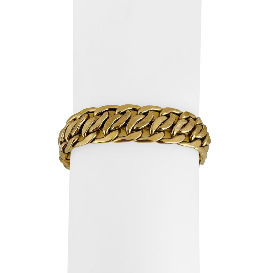 18k Yellow Gold 25g Ladies Vintage 13.5mm Fancy Link Bracelet Italy 8"