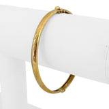 18k Yellow Gold 10.3g Vintage Ladies Floral Bangle Bracelet Italy 7.75"