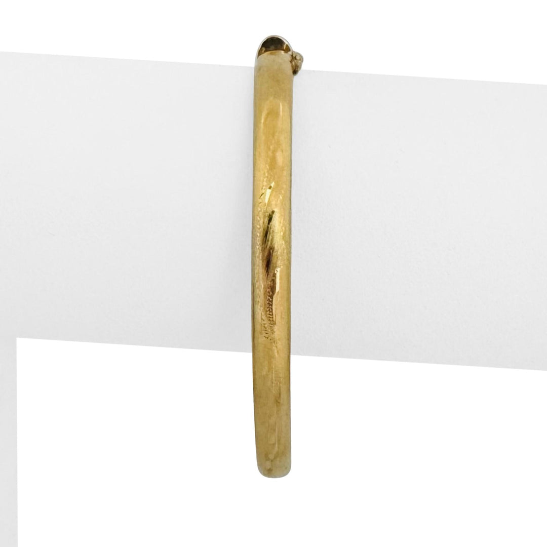 18k Yellow Gold 10.3g Vintage Ladies Floral Bangle Bracelet Italy 7.75"