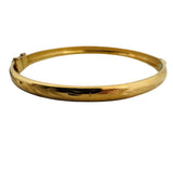 18k Yellow Gold 10.3g Vintage Ladies Floral Bangle Bracelet Italy 7.75"