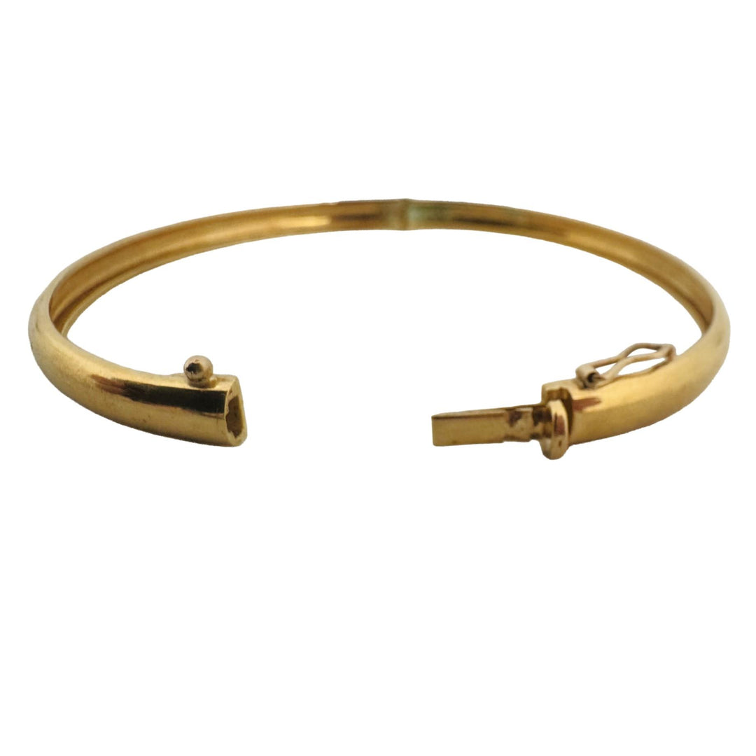 18k Yellow Gold 10.3g Vintage Ladies Floral Bangle Bracelet Italy 7.75"
