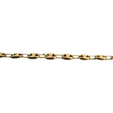 18k Yellow Gold 3.6g Puffy Mariner Link Anklet 11"