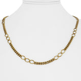 18k Yellow Gold 21.8g Vintage Solid 5mm Curb Link Station Necklace Italy 20"