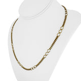 18k Yellow Gold 21.8g Vintage Solid 5mm Curb Link Station Necklace Italy 20"
