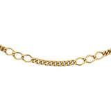 18k Yellow Gold 21.8g Vintage Solid 5mm Curb Link Station Necklace Italy 20"