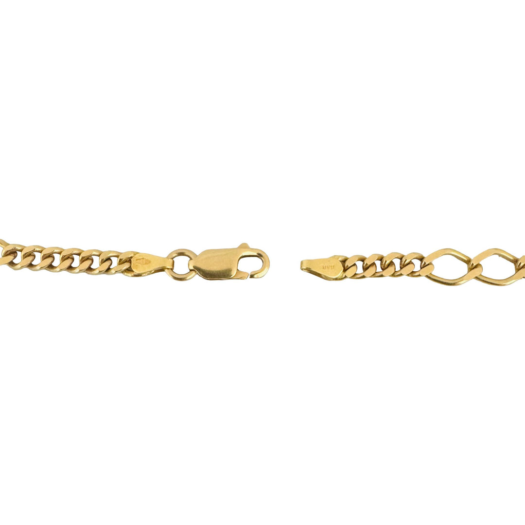 18k Yellow Gold 21.8g Vintage Solid 5mm Curb Link Station Necklace Italy 20"