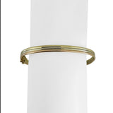 14k Yellow White and Rose Gold 10g Ribbed Bangle Bracelet Italy 7"