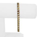 14k Yellow Gold 13.7g Solid Vintage UnoAErre Squared Curb Link Bracelet Italy 8"