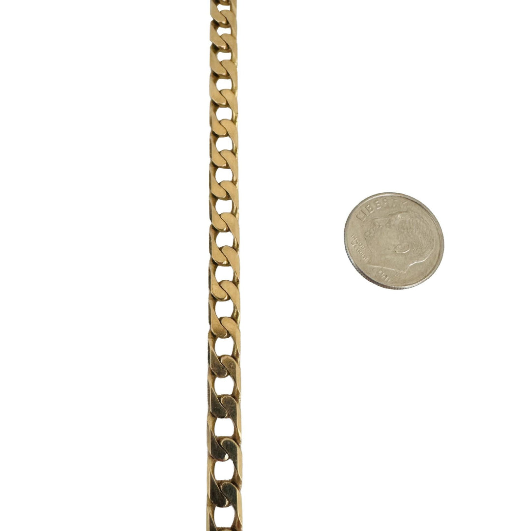 14k Yellow Gold 13.7g Solid Vintage UnoAErre Squared Curb Link Bracelet Italy 8"
