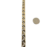 14k Yellow and White Gold 11.7g Diamond Cut Fancy Link Bracelet 7.25"