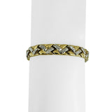 14k Yellow and White Gold 11.7g Diamond Cut Fancy Link Bracelet 7.25"