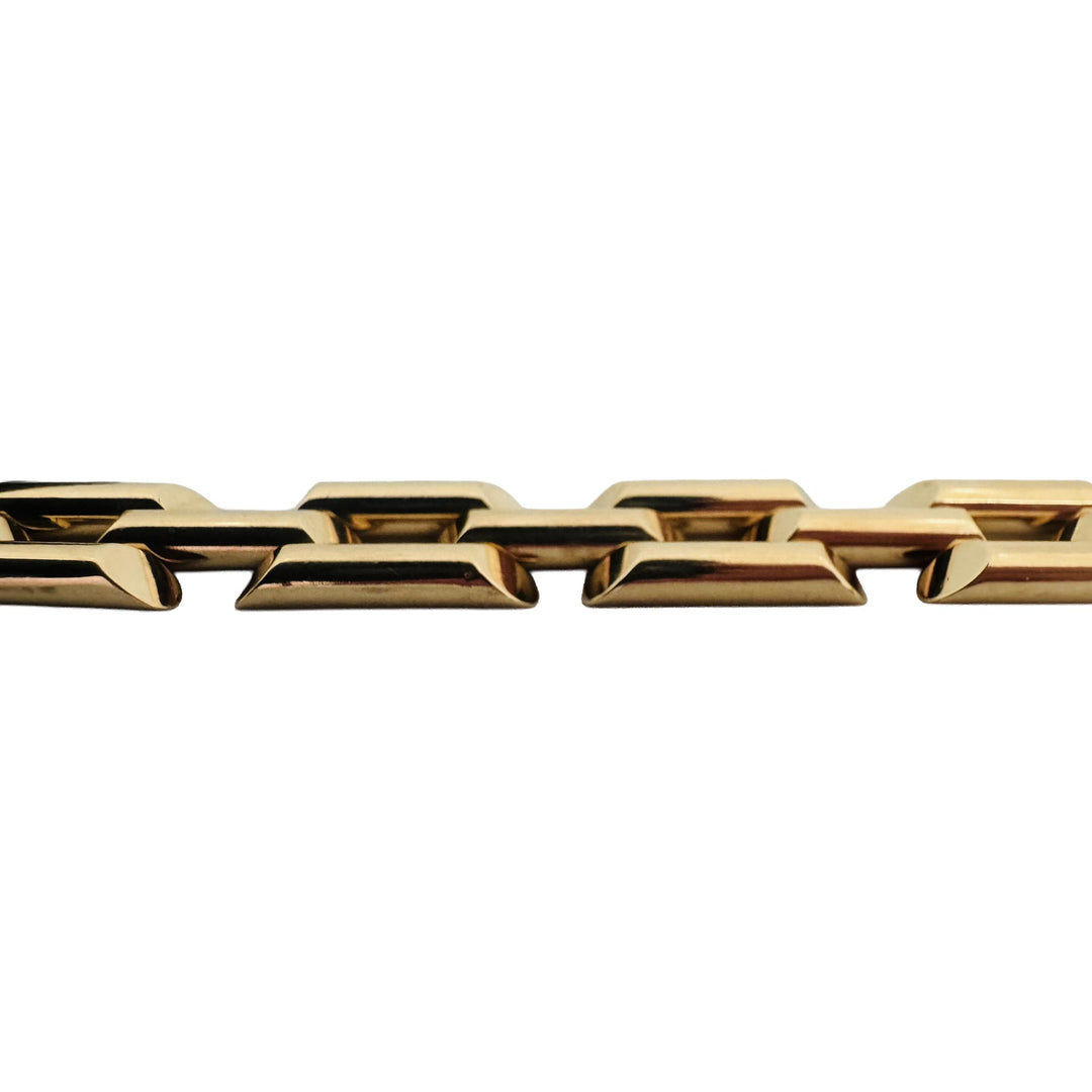 14k Yellow Gold 23.6g Vintage Polished 11.5mm Panther Link Bracelet Italy 6.5"