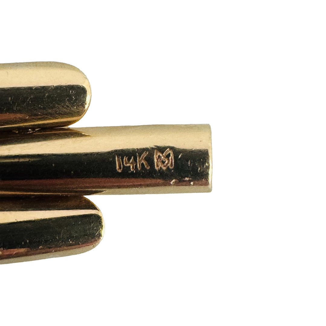 14k Yellow Gold 23.6g Vintage Polished 11.5mm Panther Link Bracelet Italy 6.5"