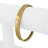 14k Yellow Gold 11.7g Vintage Graduated Concave Floral Bangle Bracelet 7.25"