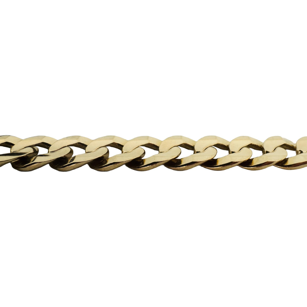14k Yellow Gold 24.8g Solid Heavy 10mm Curb Link Bracelet Italy 7.5"