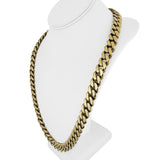 10k Yellow Gold 79.2g Thick Semi Solid 12mm Cuban Link Chain Necklace 26"