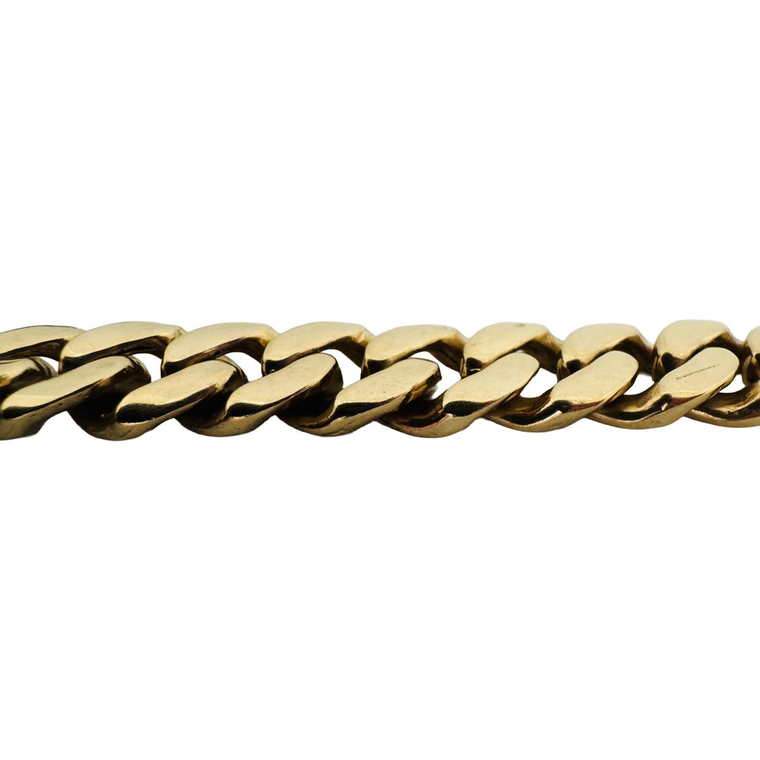 10k Yellow Gold 79.2g Thick Semi Solid 12mm Cuban Link Chain Necklace 26"