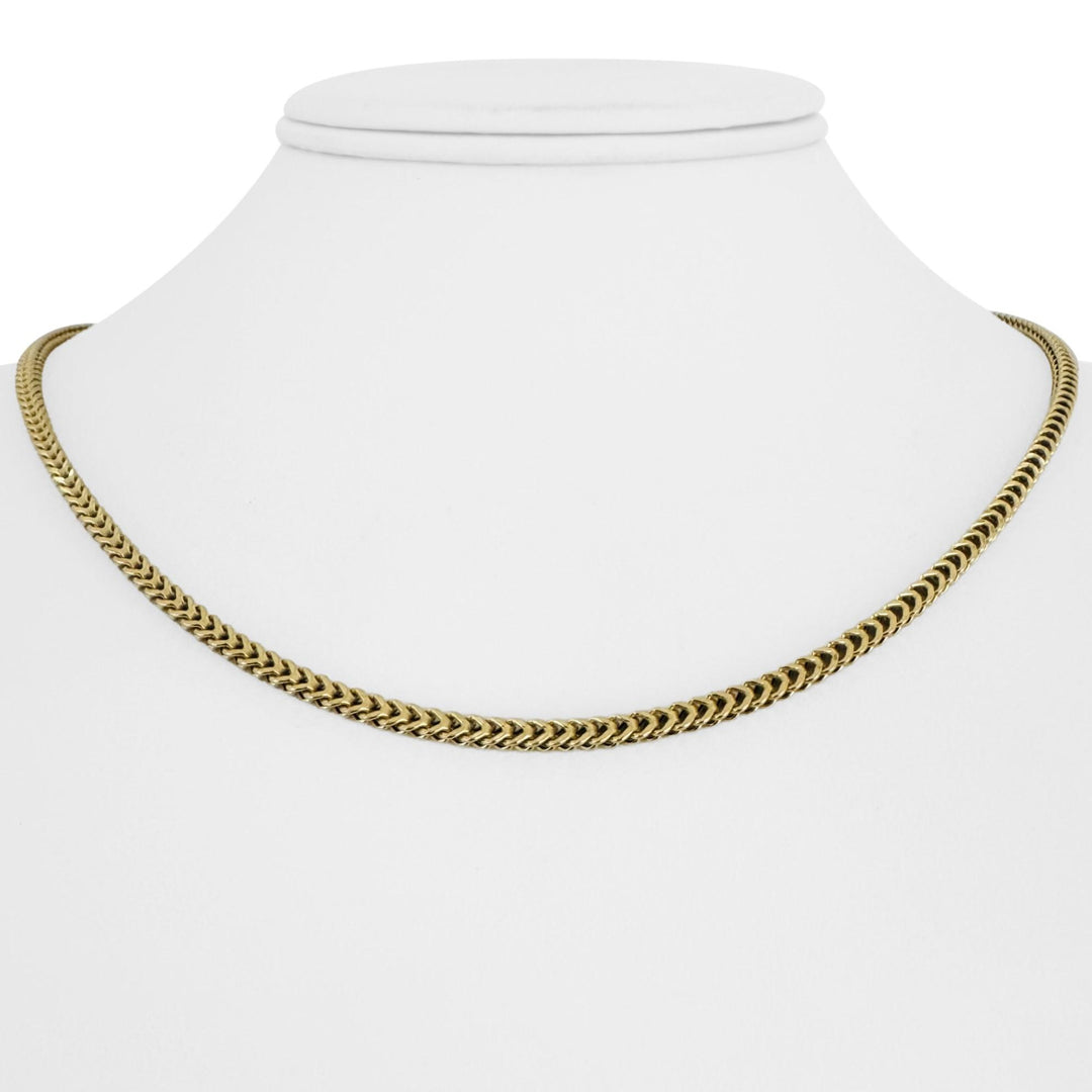 10k Yellow Gold 6g Hollow Light 2.8mm Franco Link Chain Necklace 18"