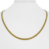 10k Yellow Gold 8.5g Solid Flat Thin 3mm Curb Link Chain Necklace Italy 20"