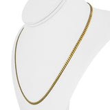 10k Yellow Gold 8.5g Solid Flat Thin 3mm Curb Link Chain Necklace Italy 20"