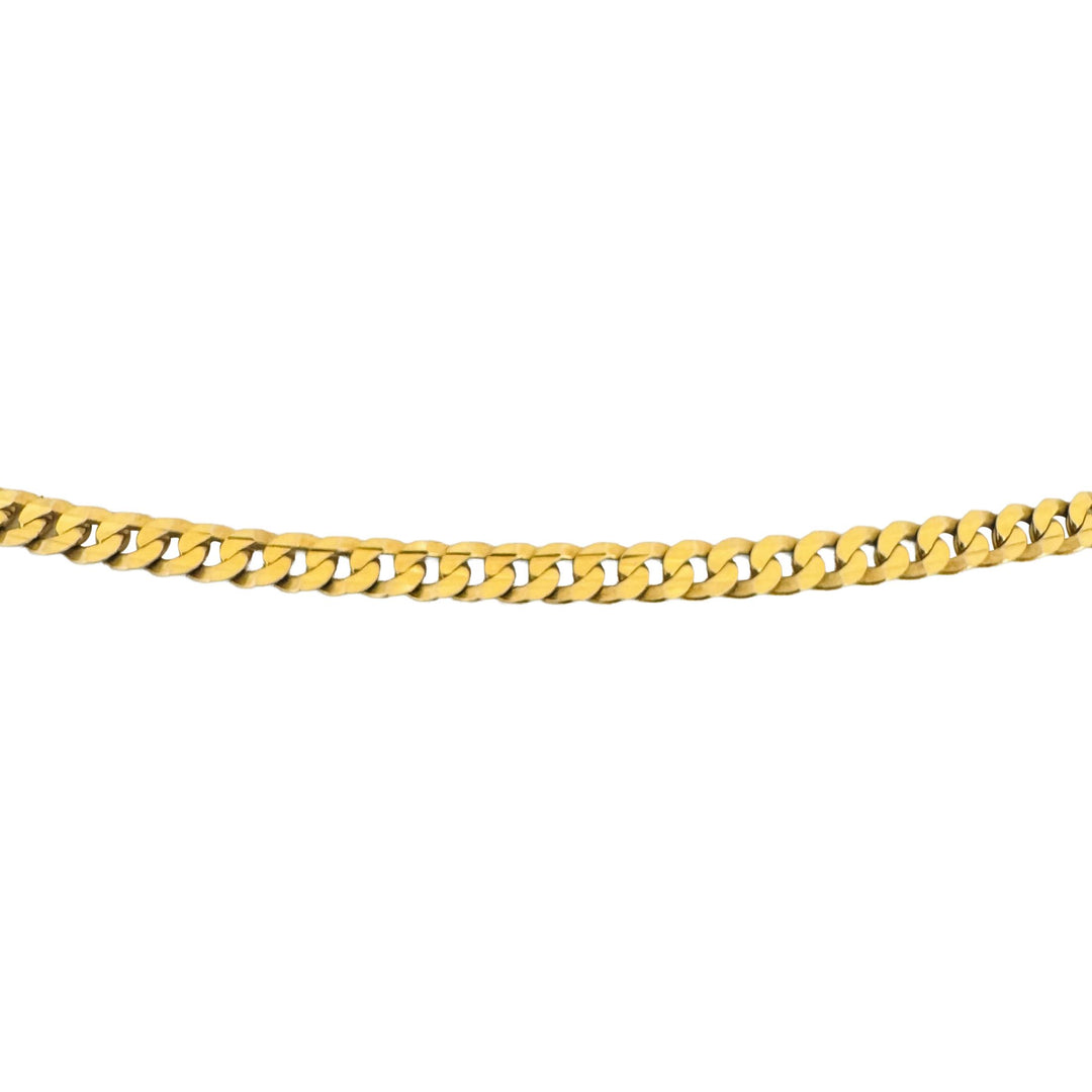 10k Yellow Gold 8.5g Solid Flat Thin 3mm Curb Link Chain Necklace Italy 20"