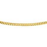 10k Yellow Gold 8.5g Solid Flat Thin 3mm Curb Link Chain Necklace Italy 20"