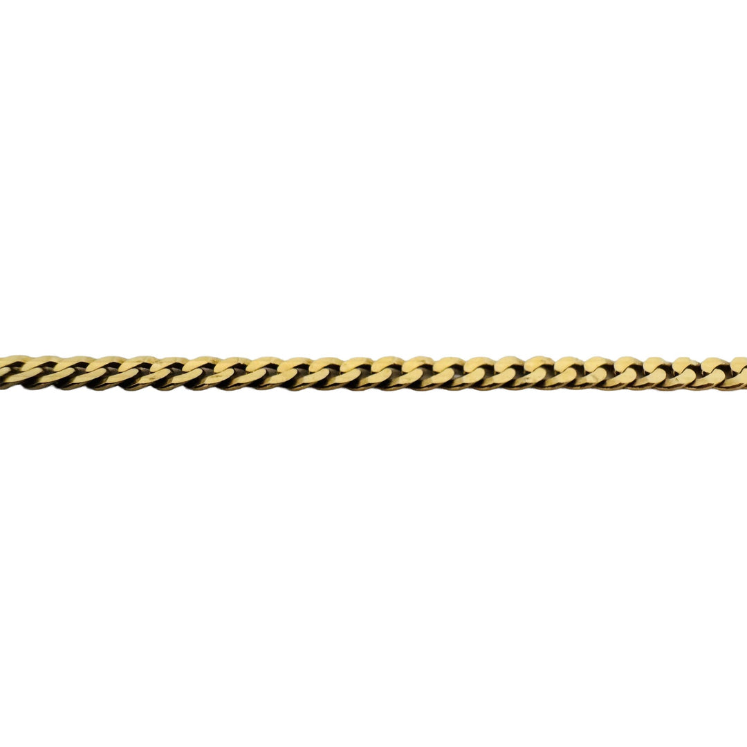10k Yellow Gold 8.5g Solid Flat Thin 3mm Curb Link Chain Necklace Italy 20"