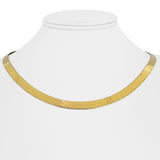 10k Yellow Gold 11.4g Solid Flat Silky 6mm Herringbone Link Necklace Italy 18"